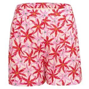 Wide Tailored Linen Summer Shorts in Starfish Print